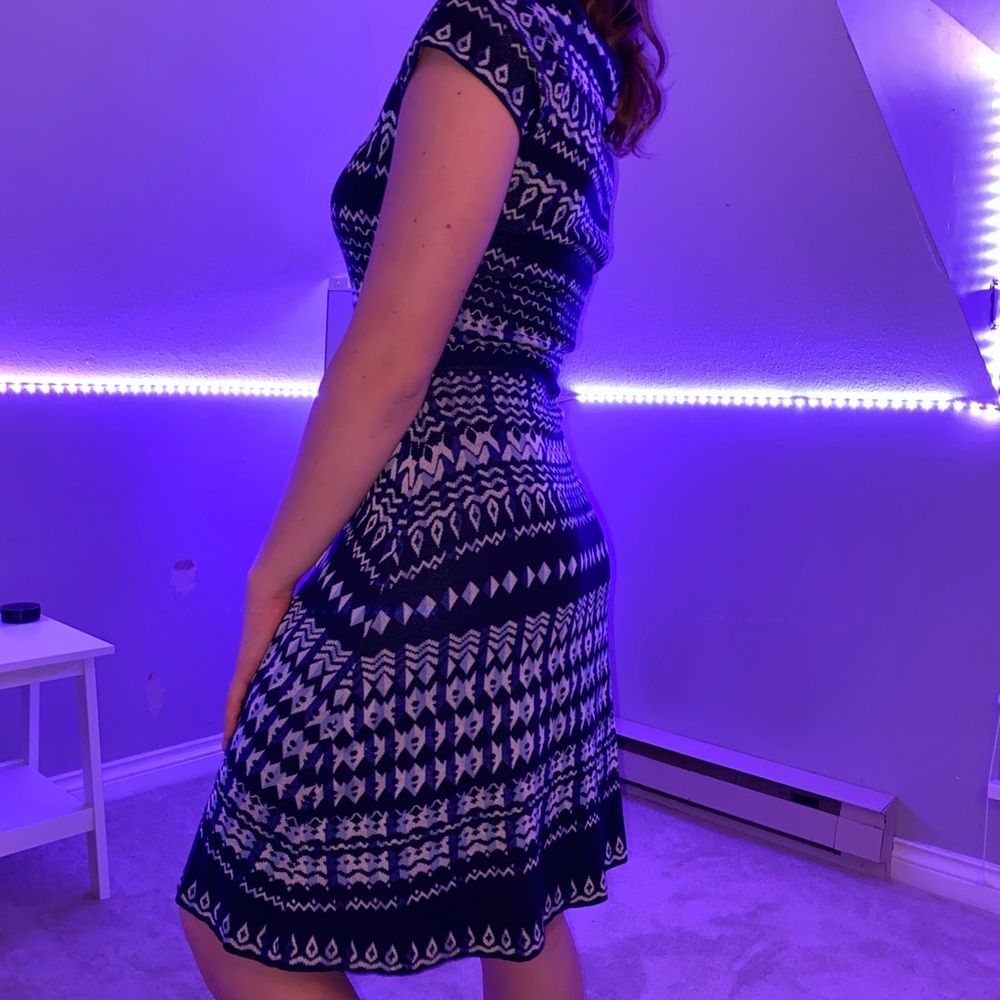 BCBG Blue Patterned Dress